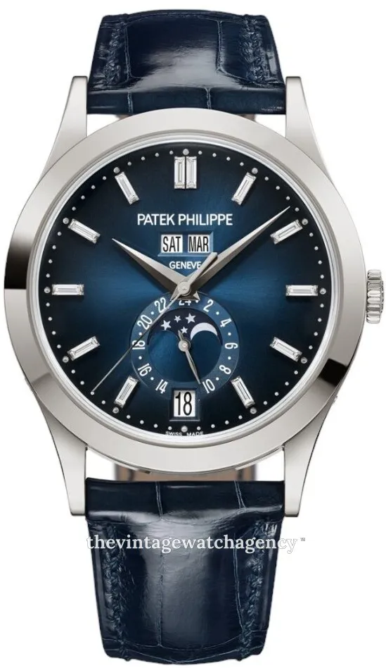 Patek Philippe Complications 5396G-017 38.5mm 18k white gold Blue