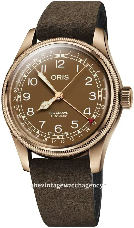 Oris Big Crown 01 754 7741 3166-07 5 20 74BR 40mm Brushed/polished bronze Brown