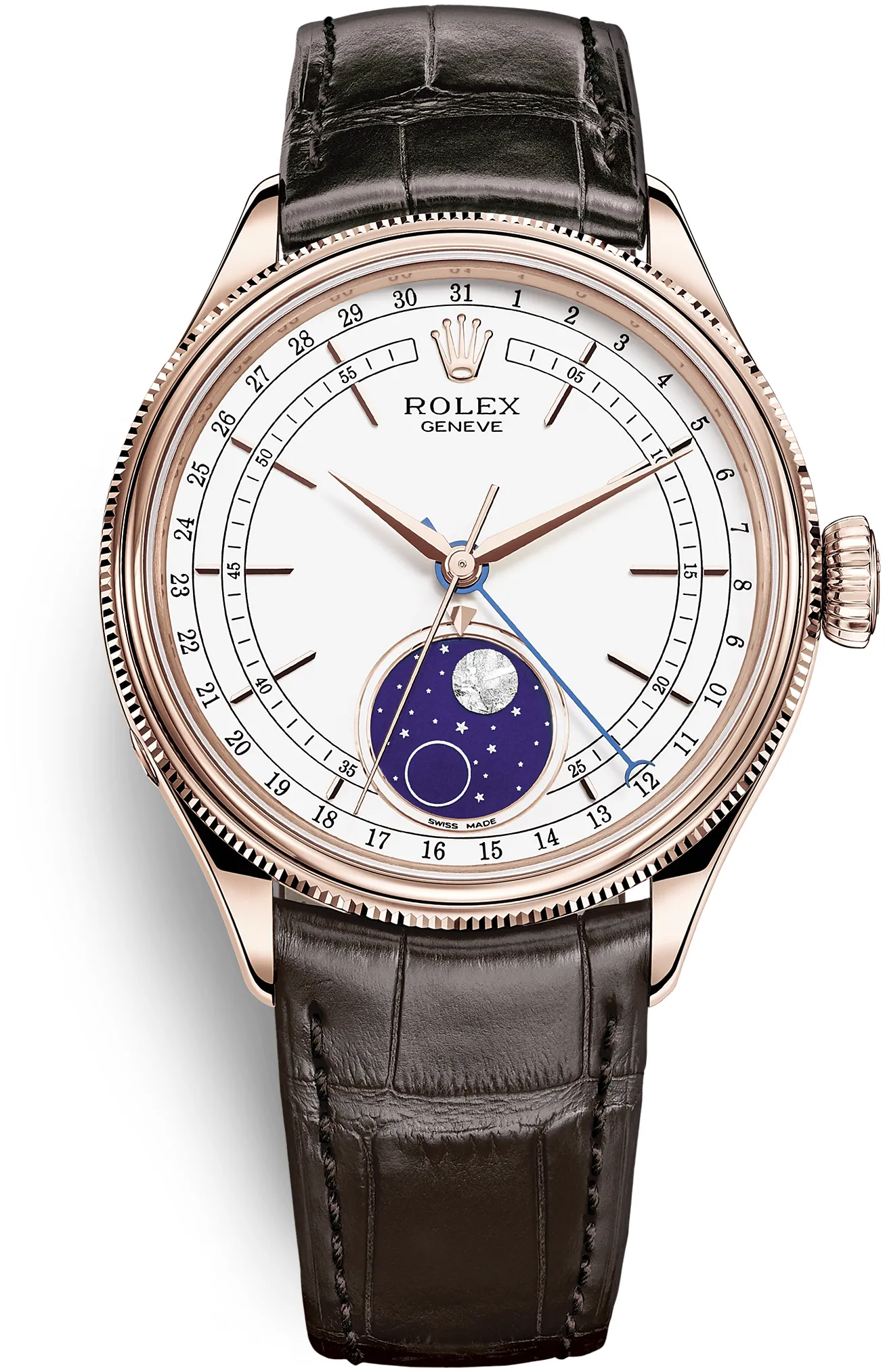 Rolex Cellini Moonphase 50535 39mm Rose gold and 18k rose gold White