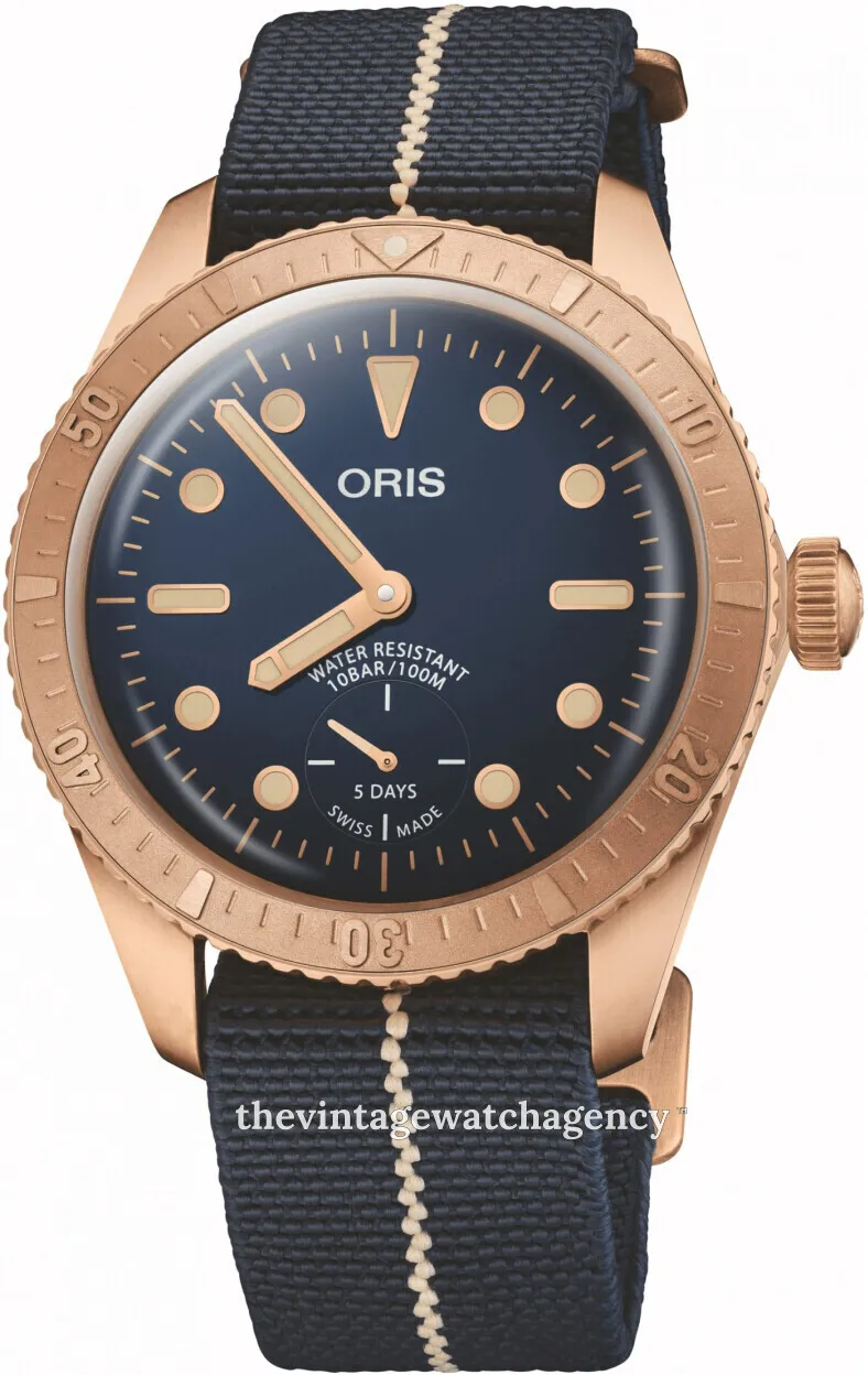 Oris Carl Brashear 01 401 7764 3185-Set 40mm Bronze Blue