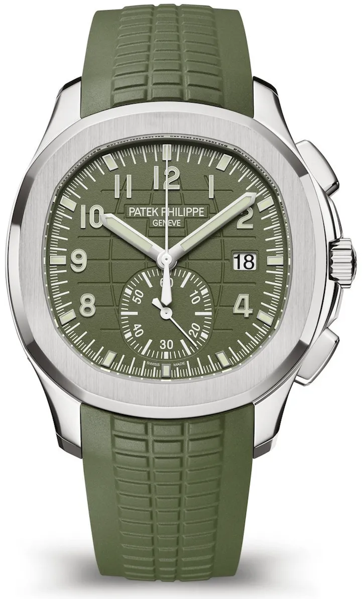 Patek Philippe Aquanaut 5968G-010 42mm White gold and 18k white gold Green