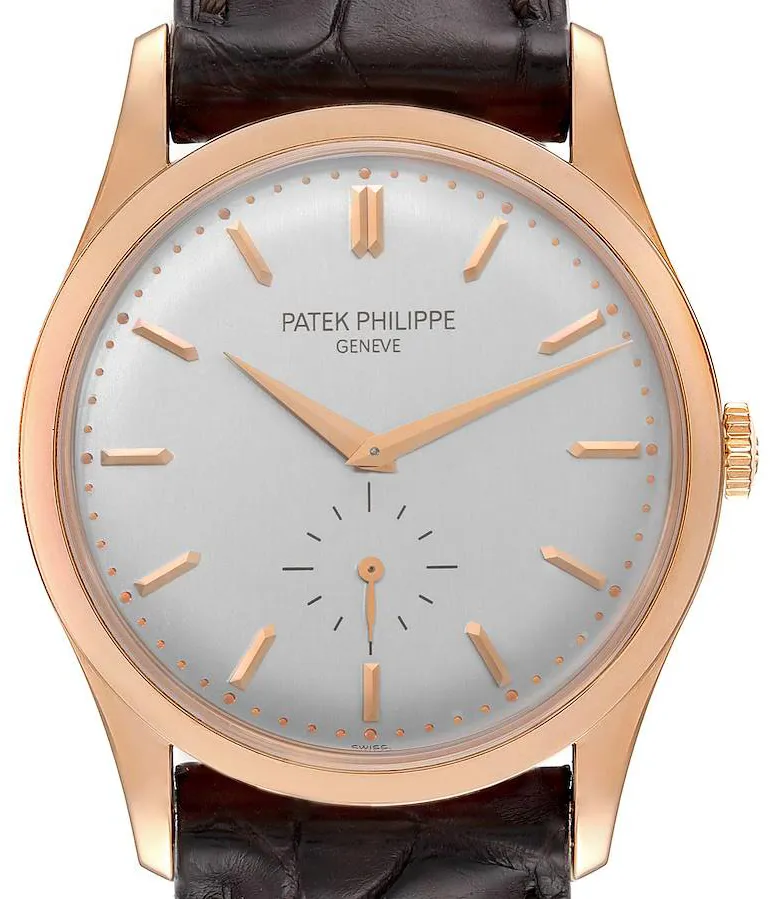 Patek Philippe Calatrava 5196R-001 37mm Rose gold and 18k rose gold Grey , Silver