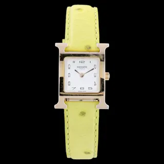 Hermès Hour H HH1.201 Yellow gold and Stainless steel White