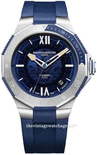 Baume & Mercier Riviera M0A10716 42mm Stainless steel Blue skeleton dial