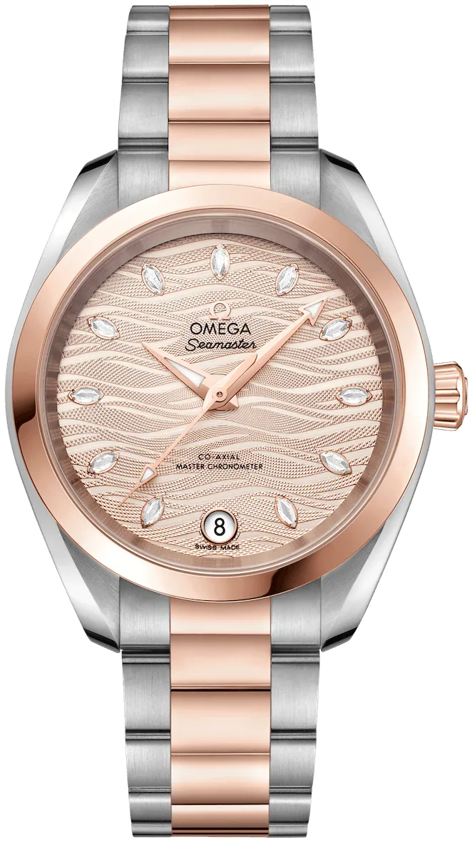 Omega Aqua Terra 220.20.34.20.59.001 34mm Rose gold and Stainless steel and 18k rose gold Gray