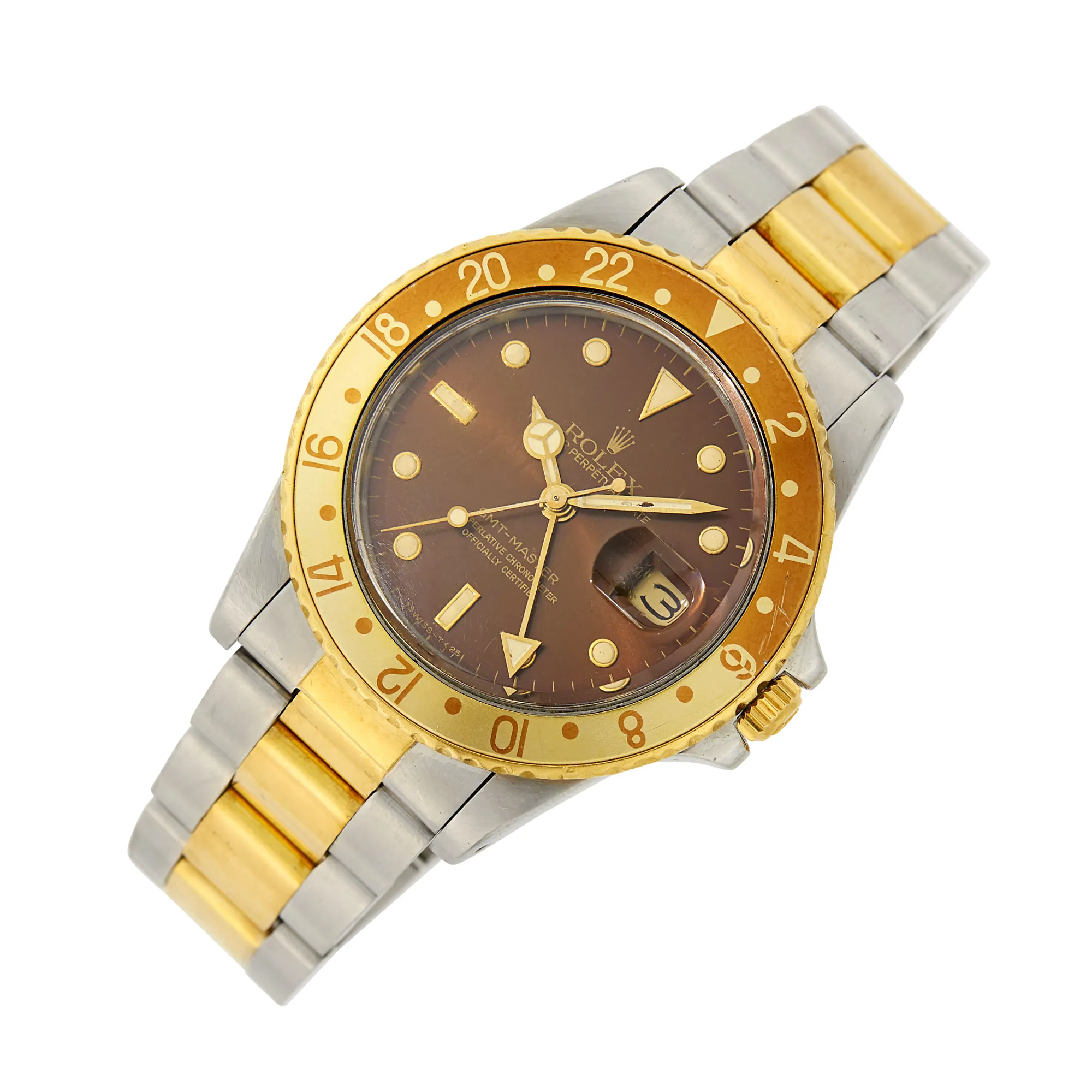 Rolex GMT-Master 16753 39mm Stainless steel and 18k yellow gold Brown