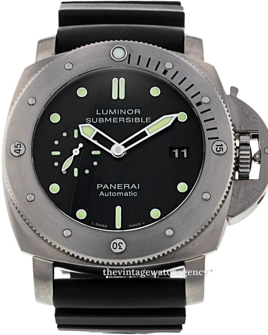 Panerai Submersible PAM 00305 47mm Brushed titanium Black