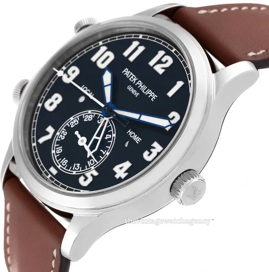 Patek Philippe Calatrava Pilot Travel Time 5524G-001 42mm White gold Blue 4