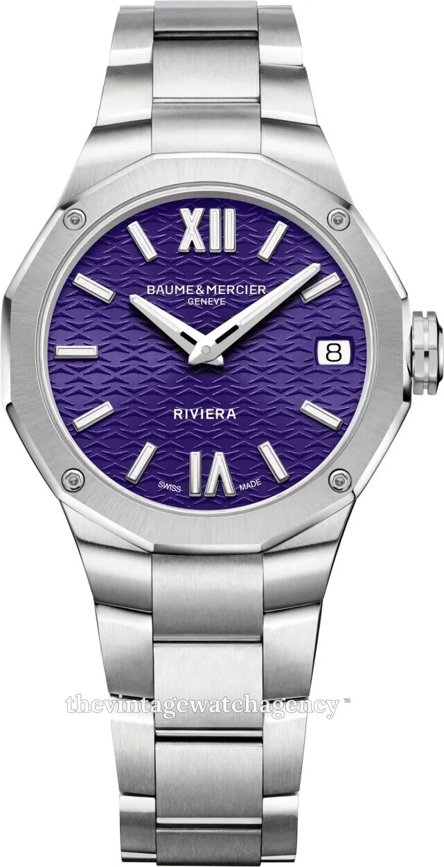 Baume & Mercier Riviera M0A10728 33mm Stainless steel Purple