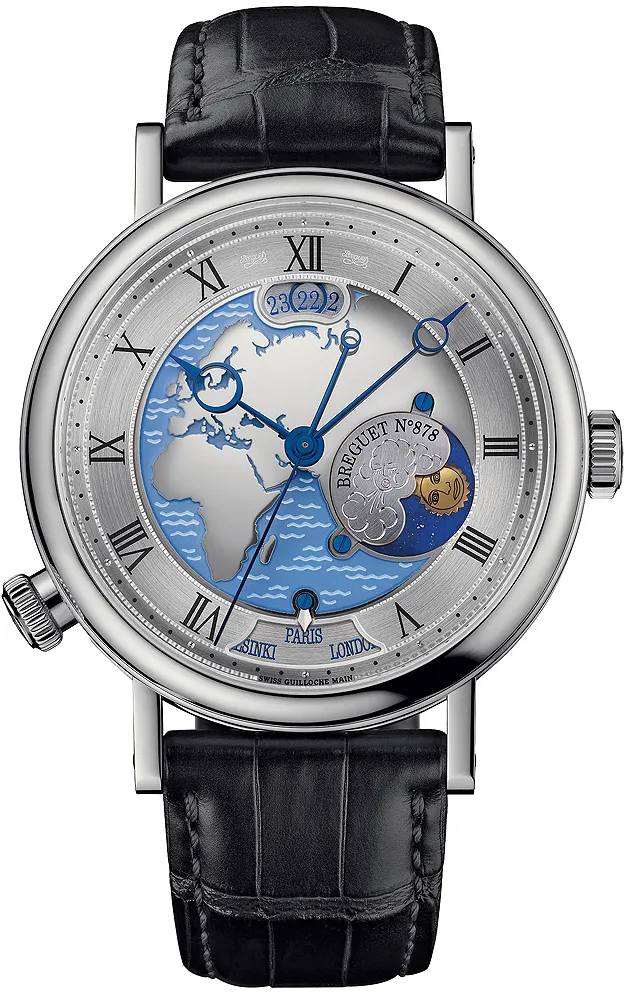 Breguet Classique 5717PT/EU/9ZU 43mm Platinum Blue and Silver