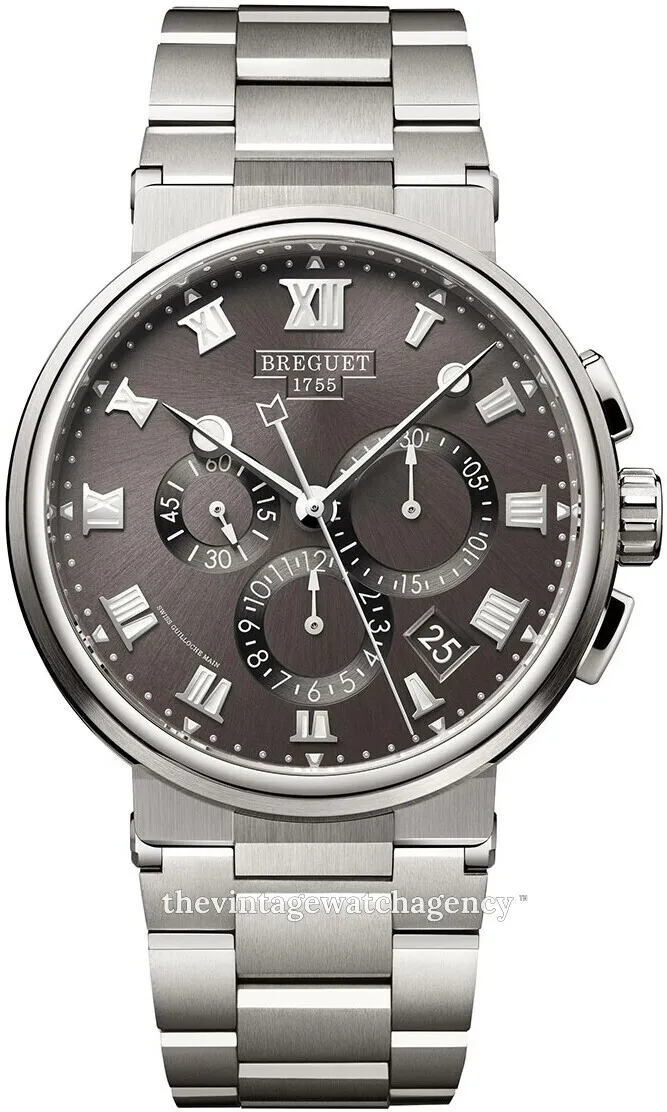 Breguet Marine 5527TI/G2/TW0 42.5mm Brushed/polished titanium Gray