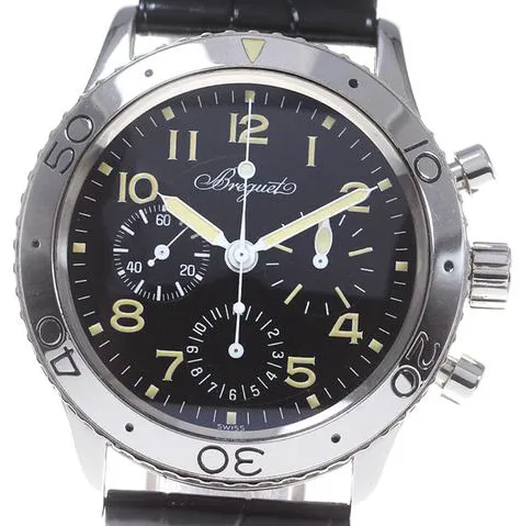 Breguet Type XX - XXI - XXII 3800 39mm Stainless steel Black