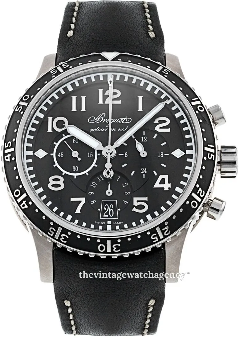 Breguet Type XXI 3810ti/h2/3zu 42mm Brushed/polished titanium Black