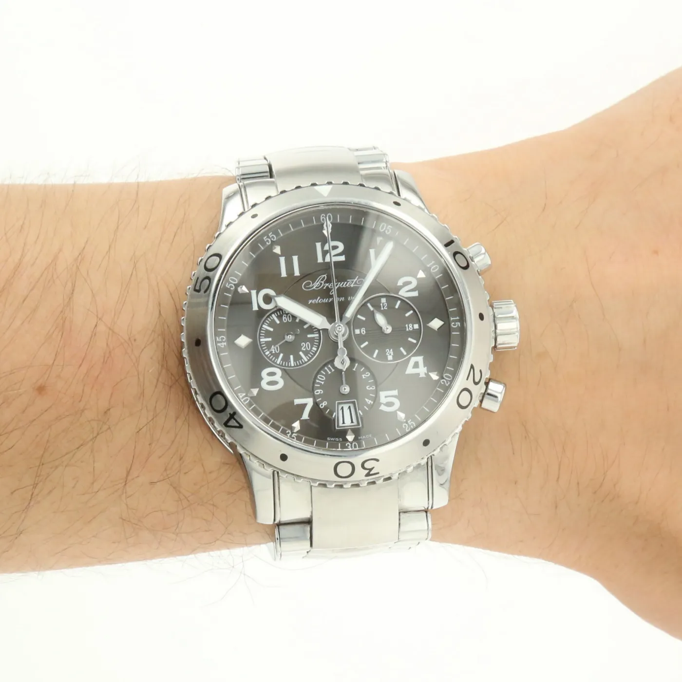 Breguet Type XXI 3810ST/92/529 44mm Stainless steel Black 3