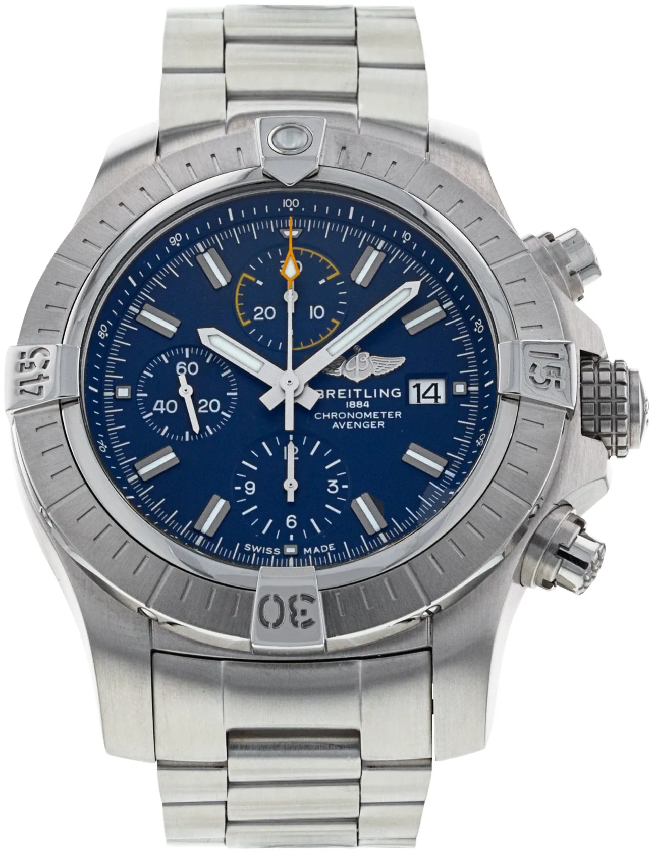 Breitling Avenger A13317 45mm Stainless steel Blue Baton