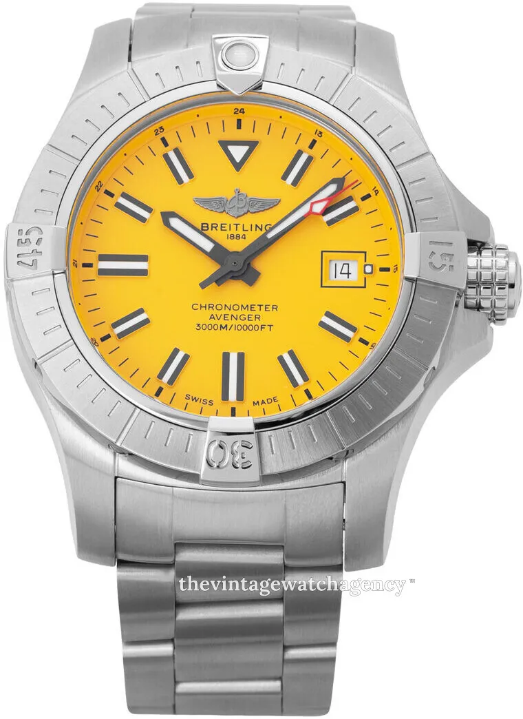 Breitling Avenger A17319101I1A1 45mm Stainless steel Yellow