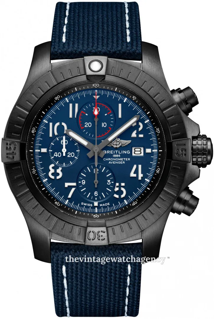 Breitling Avenger V13375101C1X1 48mm Black titanium Blue