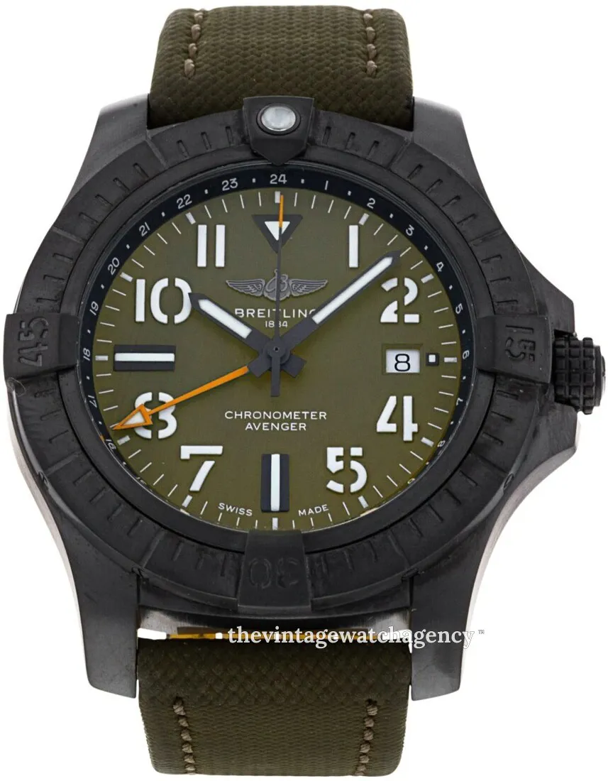 Breitling Avenger V323952A1L1X1 45mm Black titanium Green