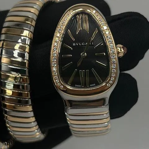 Bulgari Serpenti 102099 35mm Yellow gold and Stainless steel Black 2