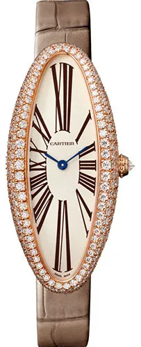 Cartier Baignoire Allongée WJBA0006 47mm Rose gold and 18k rose gold Silver