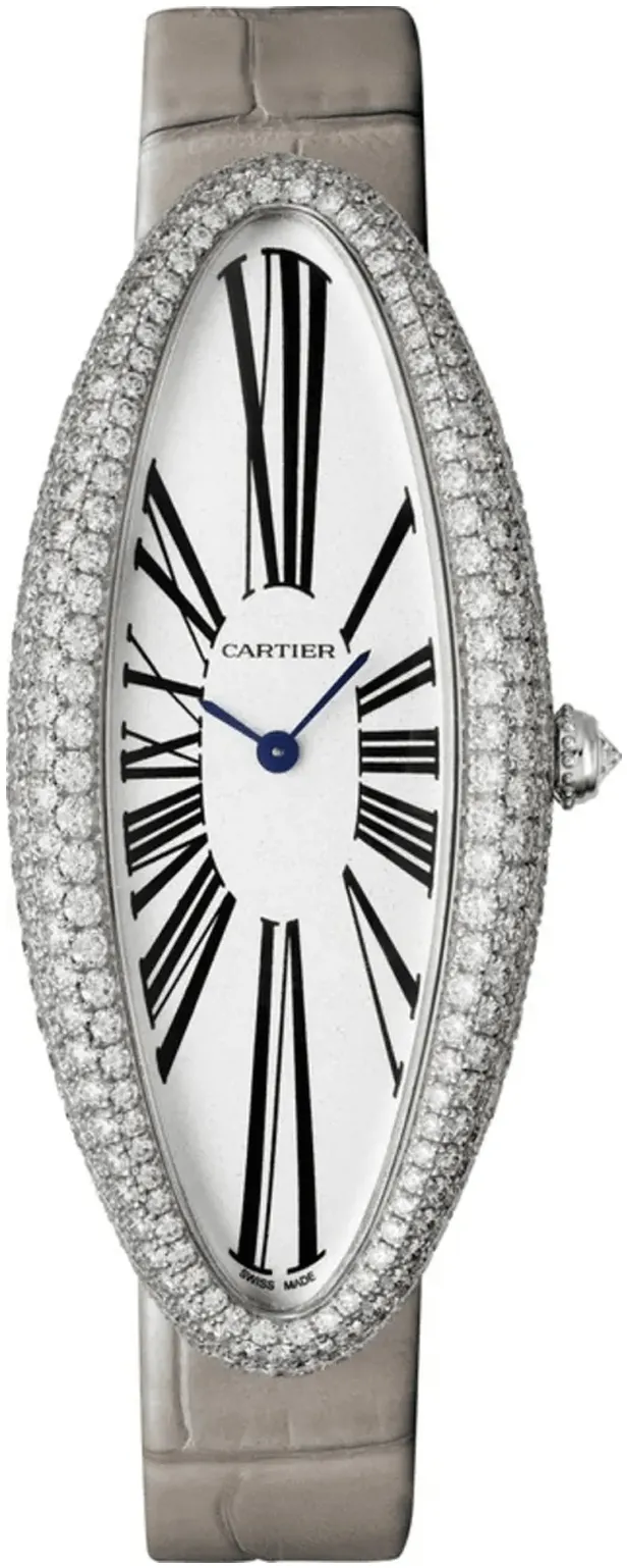 Cartier Baignoire Allongée WJBA0009 52mm White gold and Diamond Silver