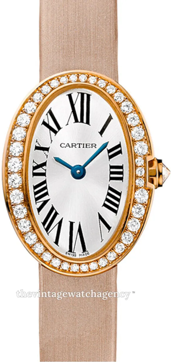 Cartier Baignoire wb520028 25.5mm Rose gold Silver