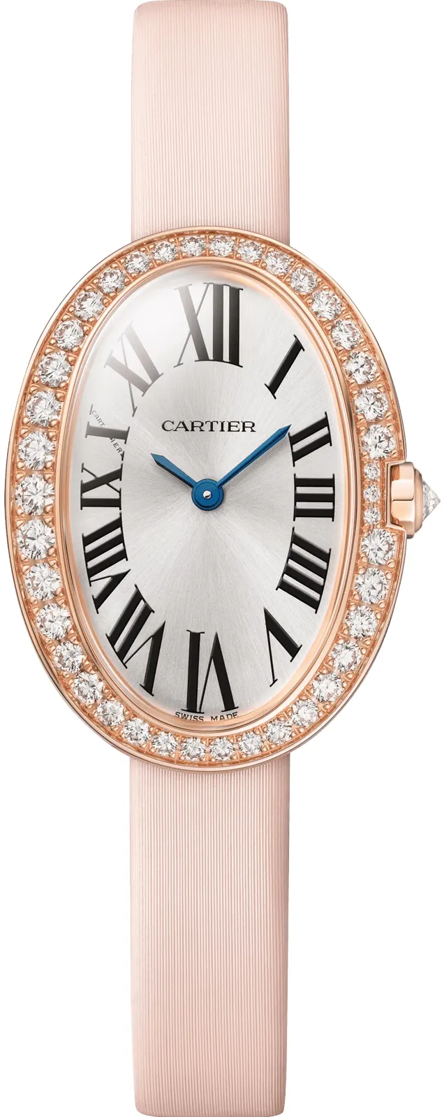 Cartier Baignoire WJBA0027 31.5mm Rose gold and Diamond Silver