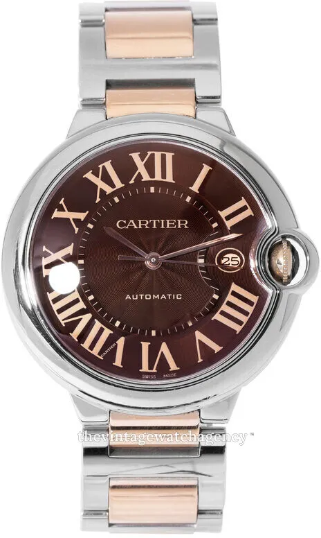 Cartier Ballon Bleu W6920032 42mm 18 carat rose gold steel Brown