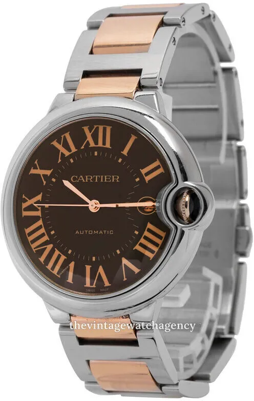 Cartier Ballon Bleu W6920032 42mm 18 carat rose gold steel Brown 1