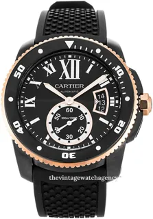 Cartier Calibre de Cartier W2CA0004 Rose gold and Stainless steel Black