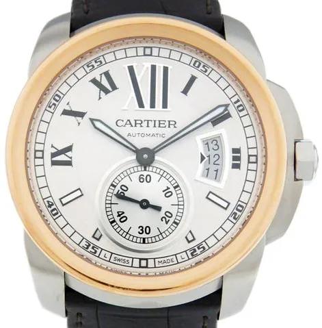 Cartier Calibre de Cartier W7100039 42mm Yellow gold and Stainless steel Silver