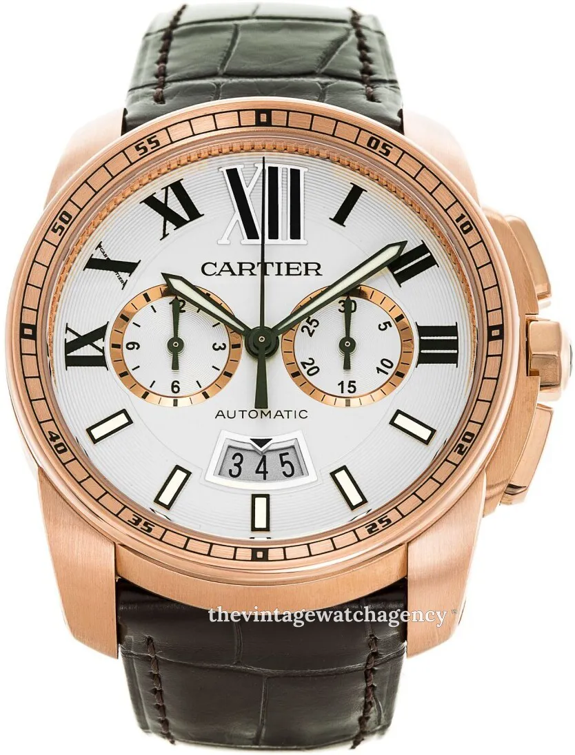 Cartier Calibre de Cartier W7100044 42mm Rose gold Silver