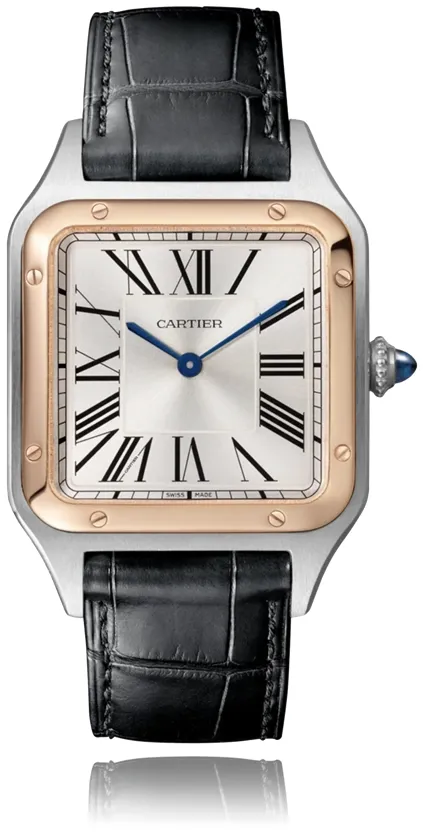 Cartier Santos Dumont W2SA0011 43.5mm Rose gold and Stainless steel and 18k rose gold Silver