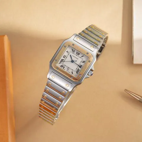 Cartier Santos Galbée 187901 29mm Yellow gold and Stainless steel White