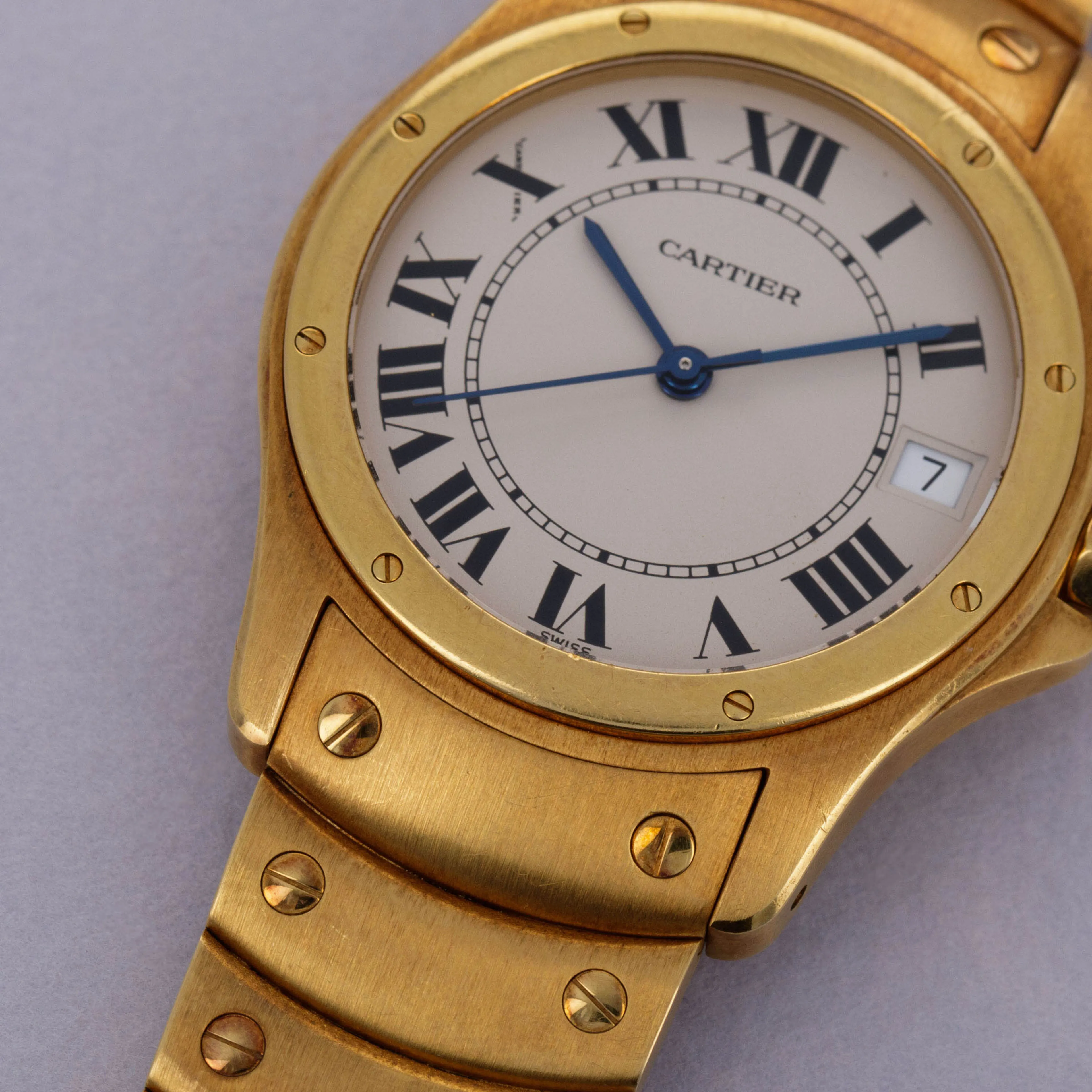 Cartier Santos Ronde 1900 1 33mm 18k yellow gold White 2