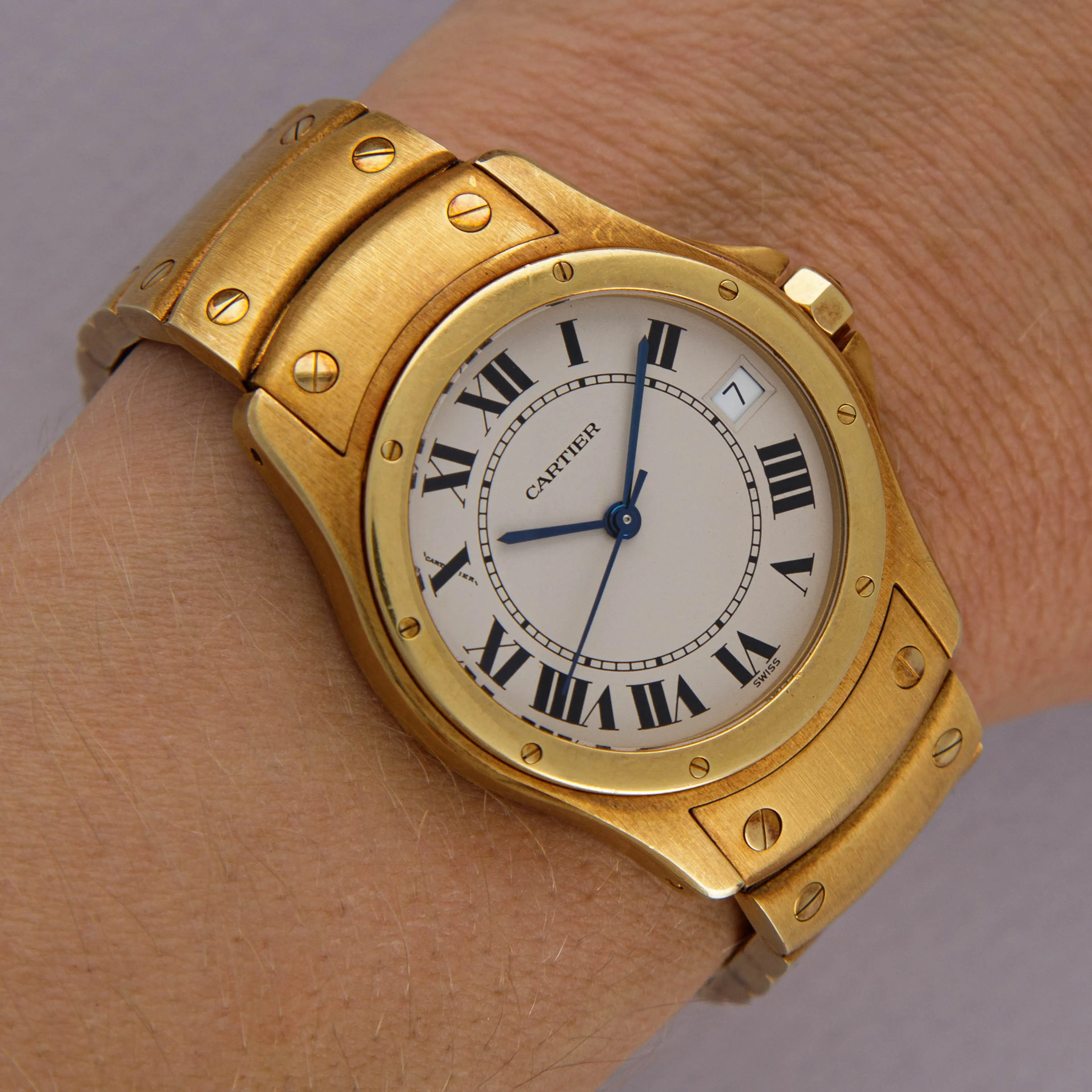 Cartier Santos Ronde 1900 1 33mm 18k yellow gold White 13