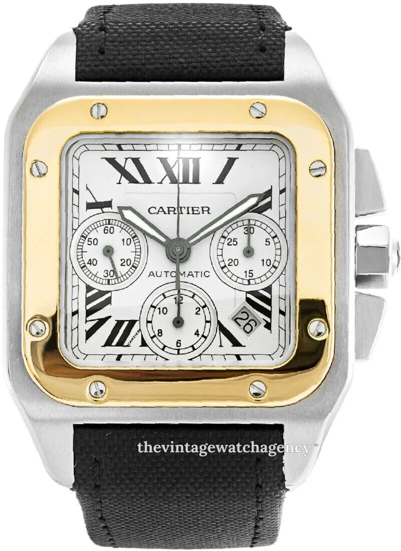 Cartier Santos W20091X7 18 carat yellow gold steel Silver