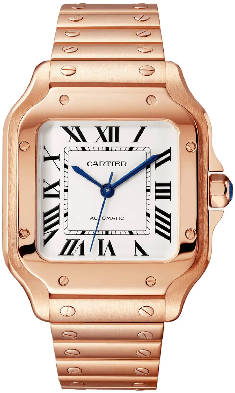 Cartier Santos WGSA0031 35mm Rose gold and 18k rose gold Silver