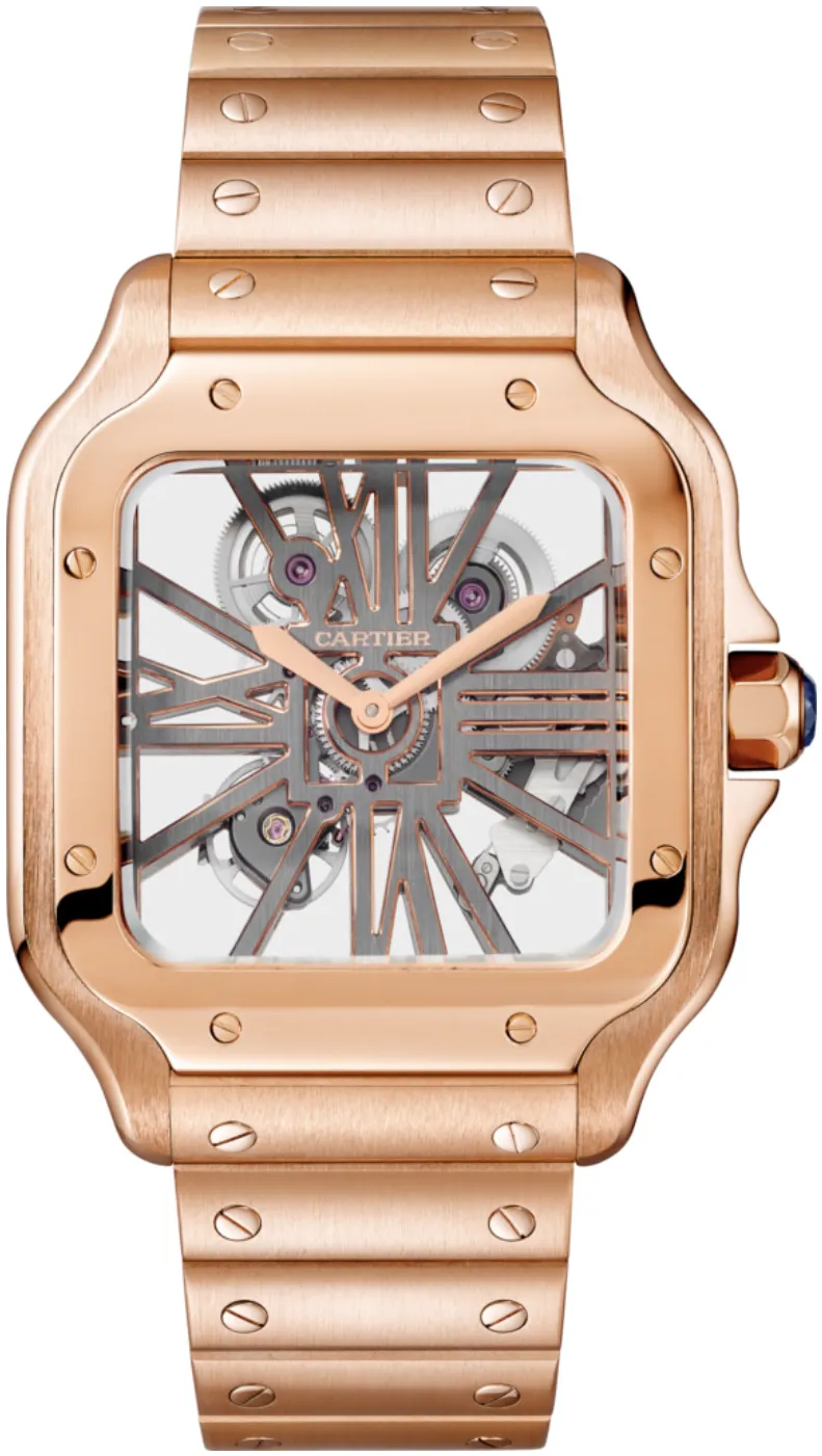 Cartier Santos WHSA0016 40mm Rose gold and 18k rose gold Skeletonized