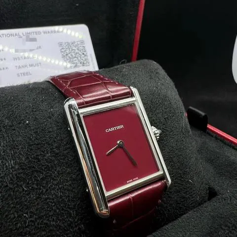 Cartier Tank WSTA0054 33.5mm Stainless steel Bordeaux