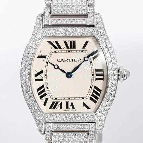 Cartier Tortue WA5043MC 34mm White gold Silver