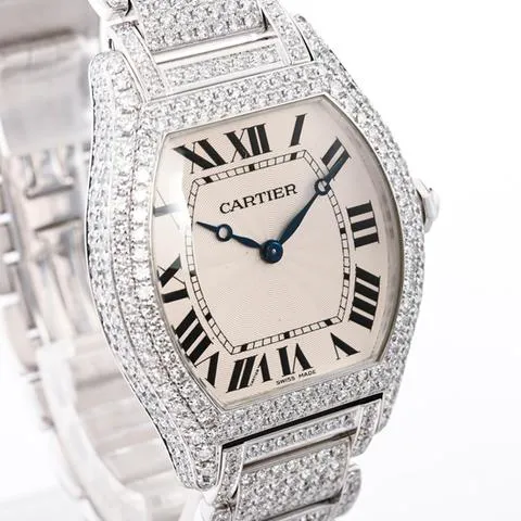 Cartier Tortue WA5043MC 34mm White gold Silver 3