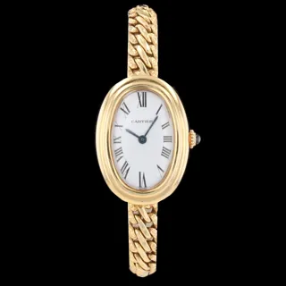 Cartier Bathtub 9981 20mm 18k yellow gold White