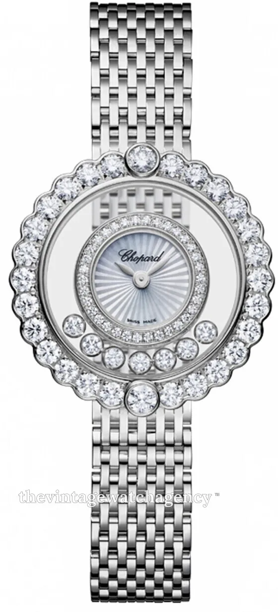 Chopard Happy Diamond 204180-1201 30.5mm Diamond set 18 carat white gold White