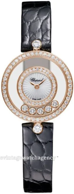 Chopard Happy Diamonds 203957-5214 26mm Diamond set 18 carat rose gold White