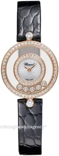 Chopard Happy Diamonds 203957-5214 18 carat rose gold$diamond set white$Mother of pearl