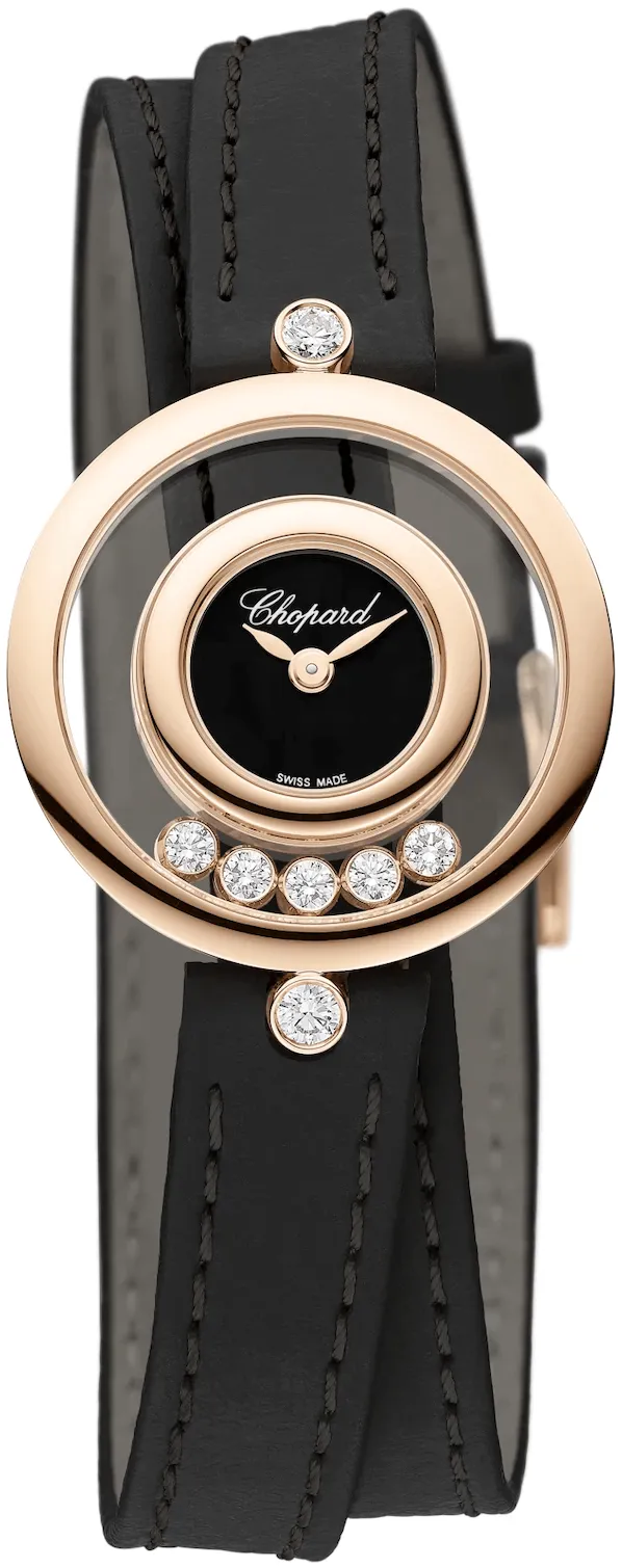 Chopard Happy Diamonds 209415-5004 26mm Rose gold and 18k rose gold Black