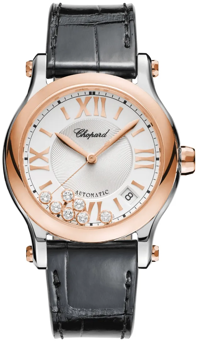 Chopard Happy Sport 278559-6001 36mm Rose gold and Stainless steel and 18k rose gold Silver