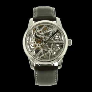 Claude Meylan White skeleton 6146 W 42mm Stainless steel White