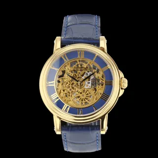 Claude Meylan Mechanical skeleton 3263PB 43mm 10 micron yellow gold plated steel